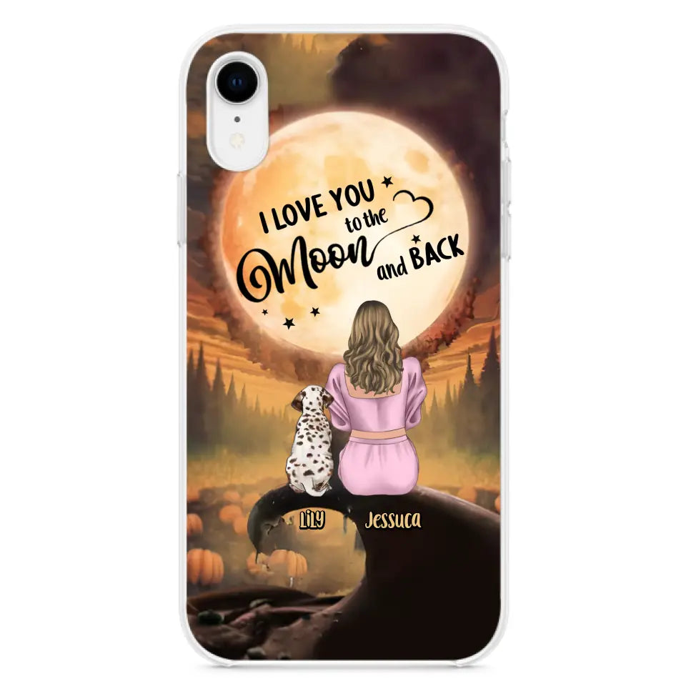 Personalized Memorial Pet Mom Phone Case - Gift Idea For Dog/Cat Owners - I Love You To The Moon And Back - Case For iPhone/Samsung