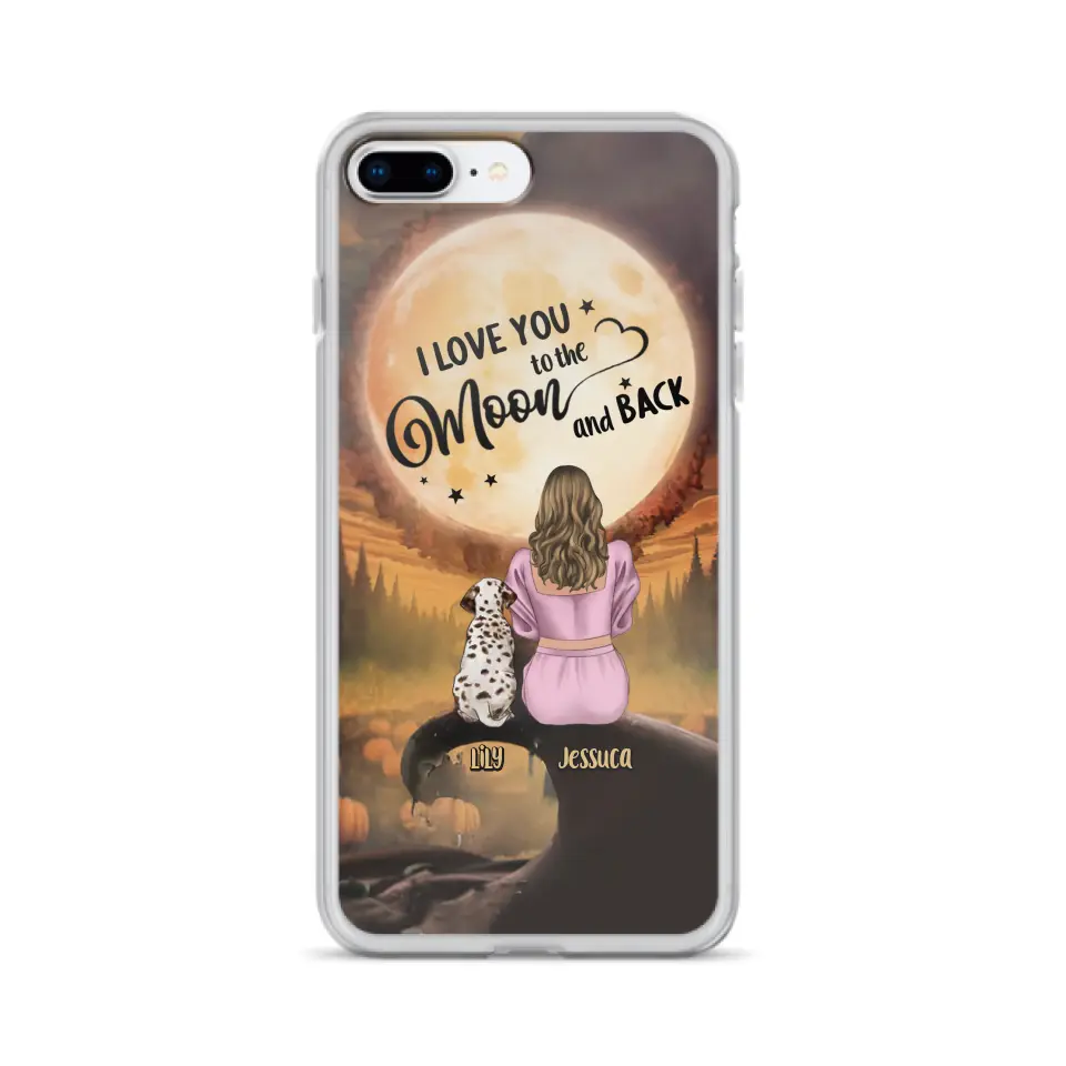 Personalized Memorial Pet Mom Phone Case - Gift Idea For Dog/Cat Owners - I Love You To The Moon And Back - Case For iPhone/Samsung