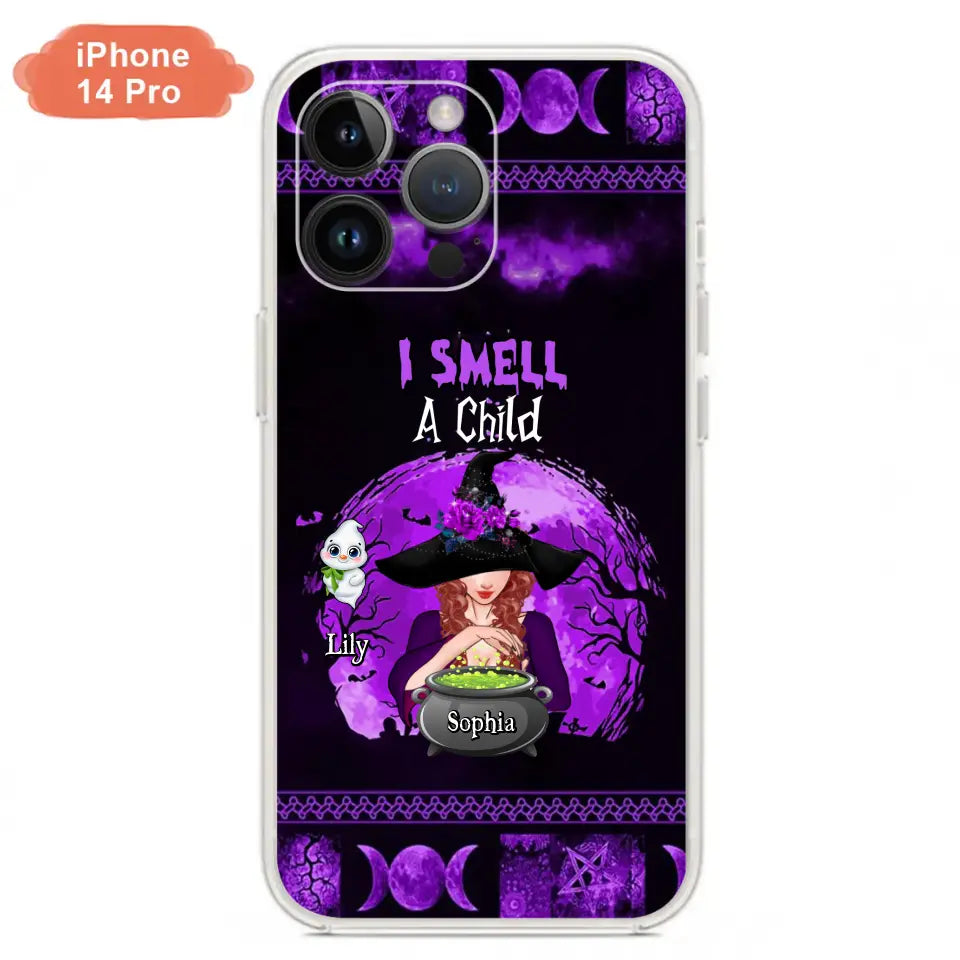 Personalized Witch Phone Case - Up to 10 Children - Halloween Gift Idea for Family - I Smell Children - Case for iPhone/Samsung
