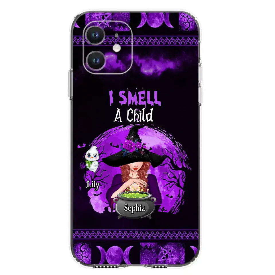Personalized Witch Phone Case - Up to 10 Children - Halloween Gift Idea for Family - I Smell Children - Case for iPhone/Samsung
