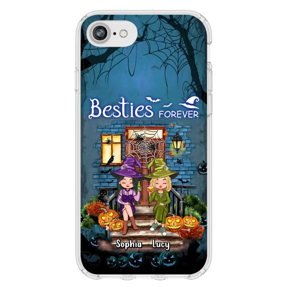Custom Personalized Halloween Friend Phone Case - Upto 5 Friends - Halloween Gift Idea for Friends/Sisters - Besties Forever - Case for iPhone/Samsung