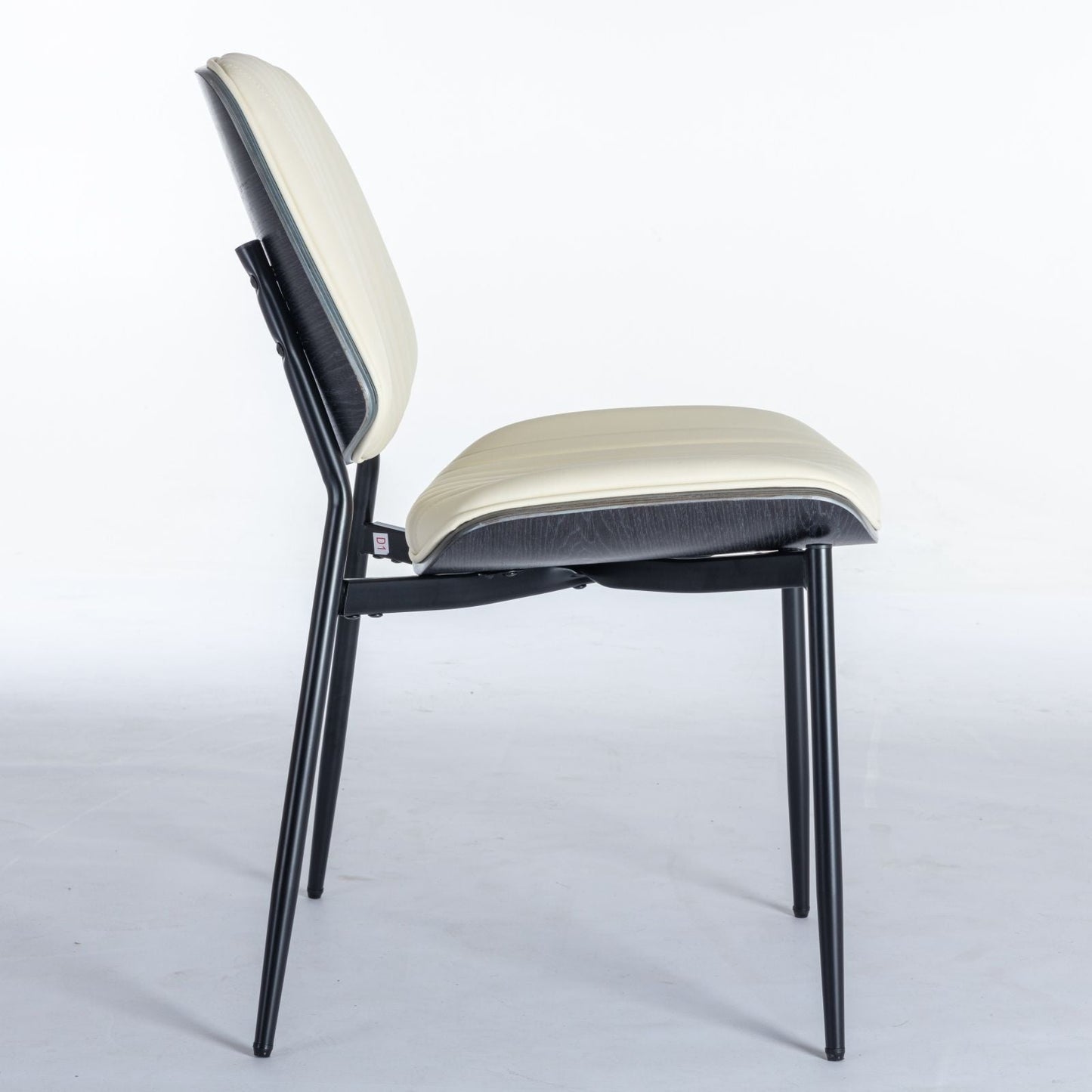 Dining Chairs (Set of 2) Mid-Century Modern Retro Chair With Walnut Bentwood Back Upholstered Seat Metal Legs Adjustable Foot For Kitchen Dining Room Chairs