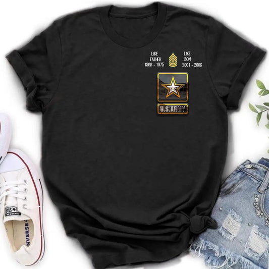 Personalized Veteran Shirt/Hoodie - Father's Day Gift Idea For Dad - Like Father Like Son