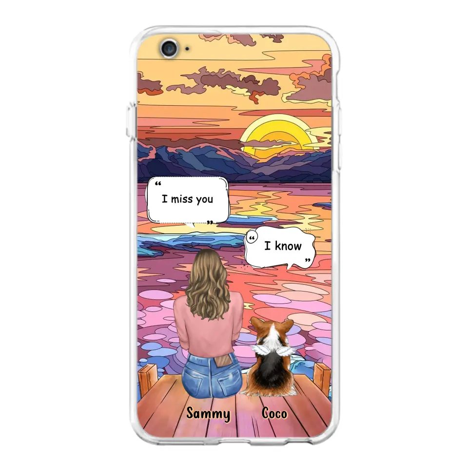Custom Personalized Memorial Pet Phone Case - Upto 3 Pets - Memorial Gift Idea For Dog/Cat/Rabbits Owners - Case for iPhone/Samsung  - I Miss You