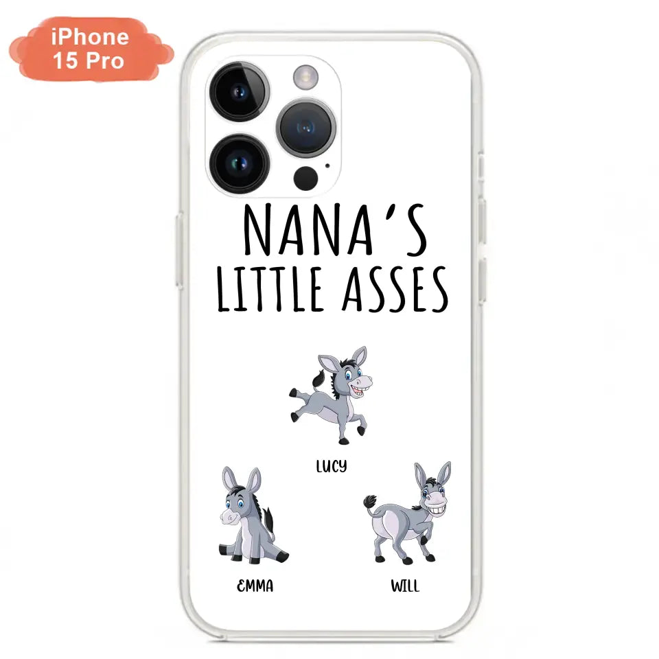 Custom Personalized Donkeys Phone Case - Gift Idea For Family/ Grandma/ Papa - Upto 12 Donkeys - Case For iPhone/ Samsung - Boss's Pain In The Asses