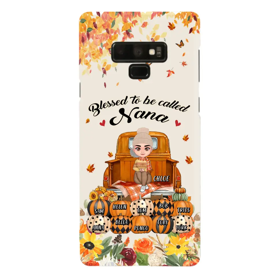 Custom Personalized Grandma Autumn Phone Case - Gift Idea For Grandma - Upto 10 Kids -  Case For iPhone/Samsung - Blessed To Be Called Nana