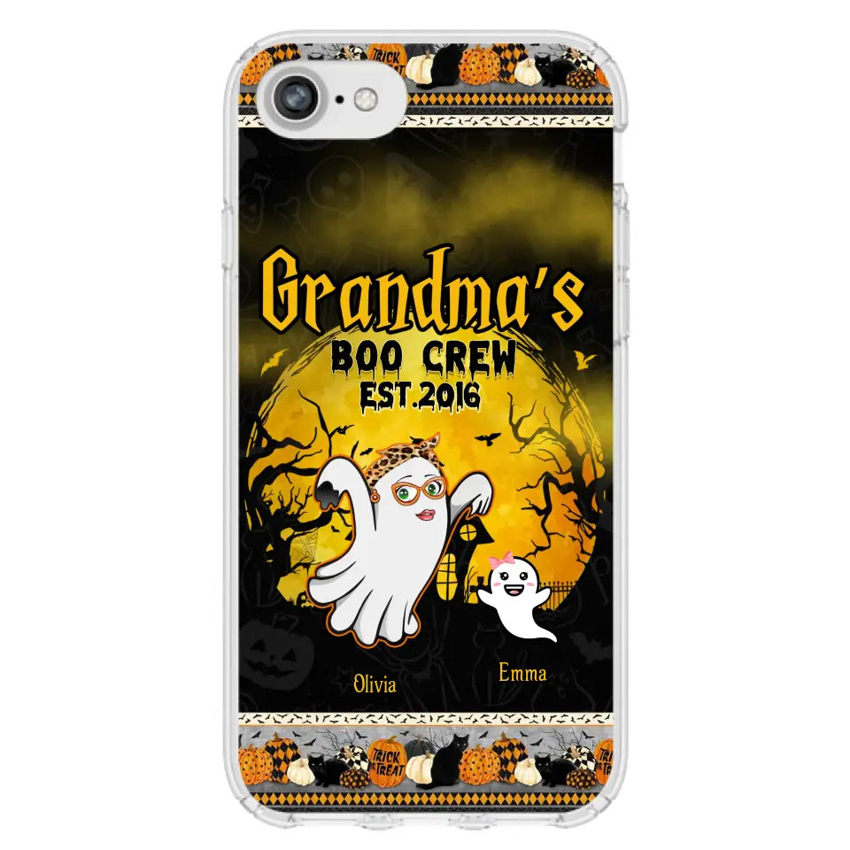 Custom Personalized Grandma Phone Case - Halloween Gift For Grandma - Upto 7 Kids - Grandma's Boo Crew - Case For iPhone/ Samsung