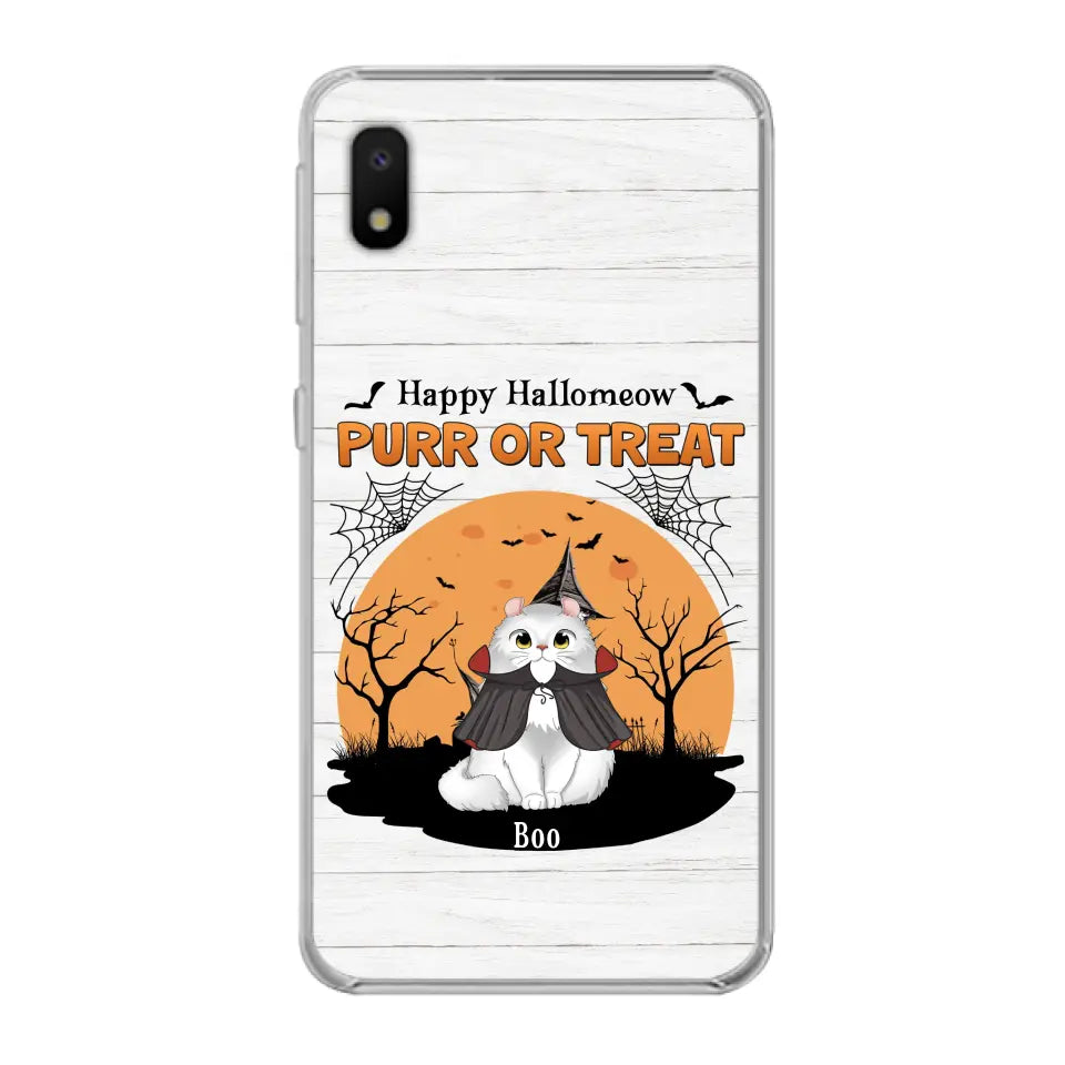 Custom Personalized Meowloween Phone Case - Up to 6 Cats - Halloween Gift Idea for Cat Lovers - Happy Hallomeow - Case for iPhone/Samsung