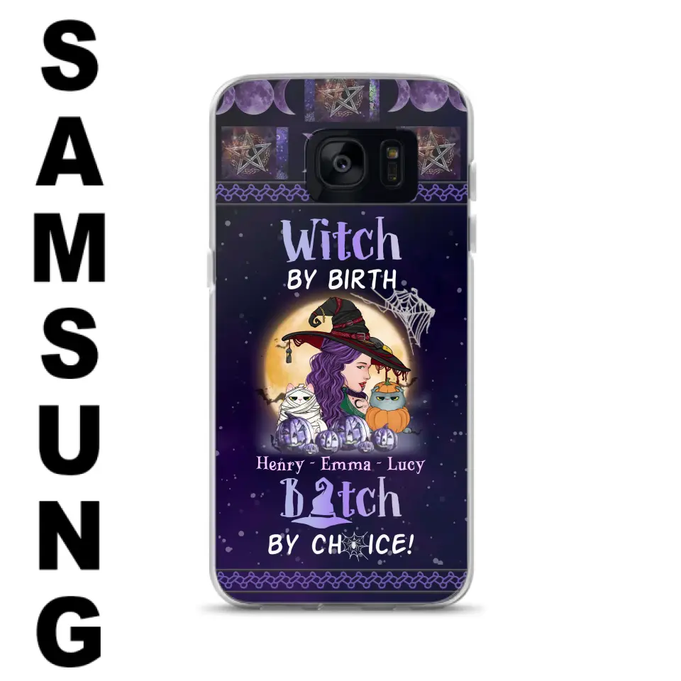 Personalized Witch Mom Phone Case - Gift Idea For Halloween/Witch/Pet Lovers - Witch By Birth Bitch By Choice - Case For iPhone/Samsung