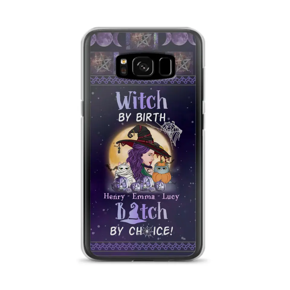 Personalized Witch Mom Phone Case - Gift Idea For Halloween/Witch/Pet Lovers - Witch By Birth Bitch By Choice - Case For iPhone/Samsung