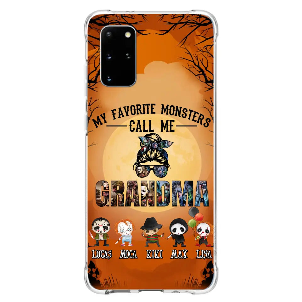 Personalized Halloween Phone Case - Halloween Gift Idea for Halloween - Upto 5 Characters - My Favorite Monsters Call Me Grandma - Case For iPhone/Samsung