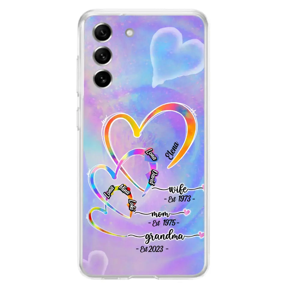 Personalized Mom Phone Case - Gift Idea For Mom/Grandma - Upto 4 Children/5 Grandchildren - Cases For iPhone/Samsung