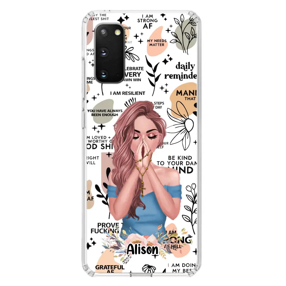 Custom Personalized Praying Girl Phone Case - Gift Idea for Girls/Friends - Case for iPhone/Samsung
