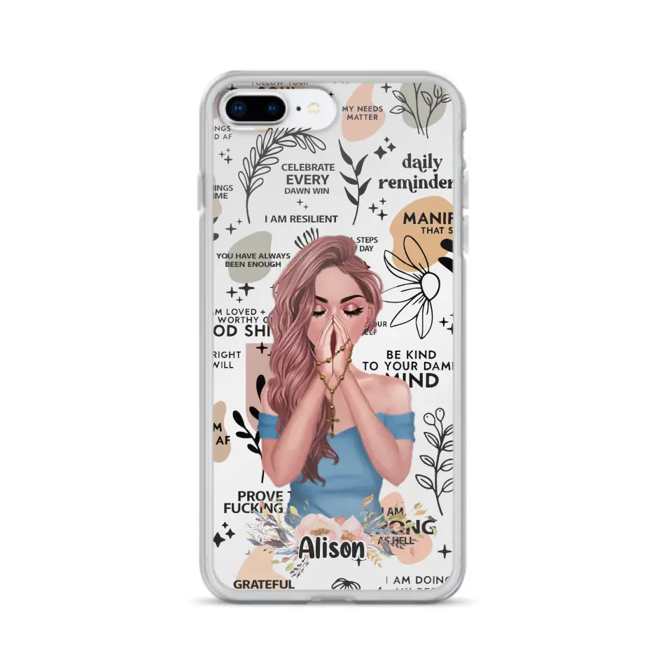 Custom Personalized Praying Girl Phone Case - Gift Idea for Girls/Friends - Case for iPhone/Samsung