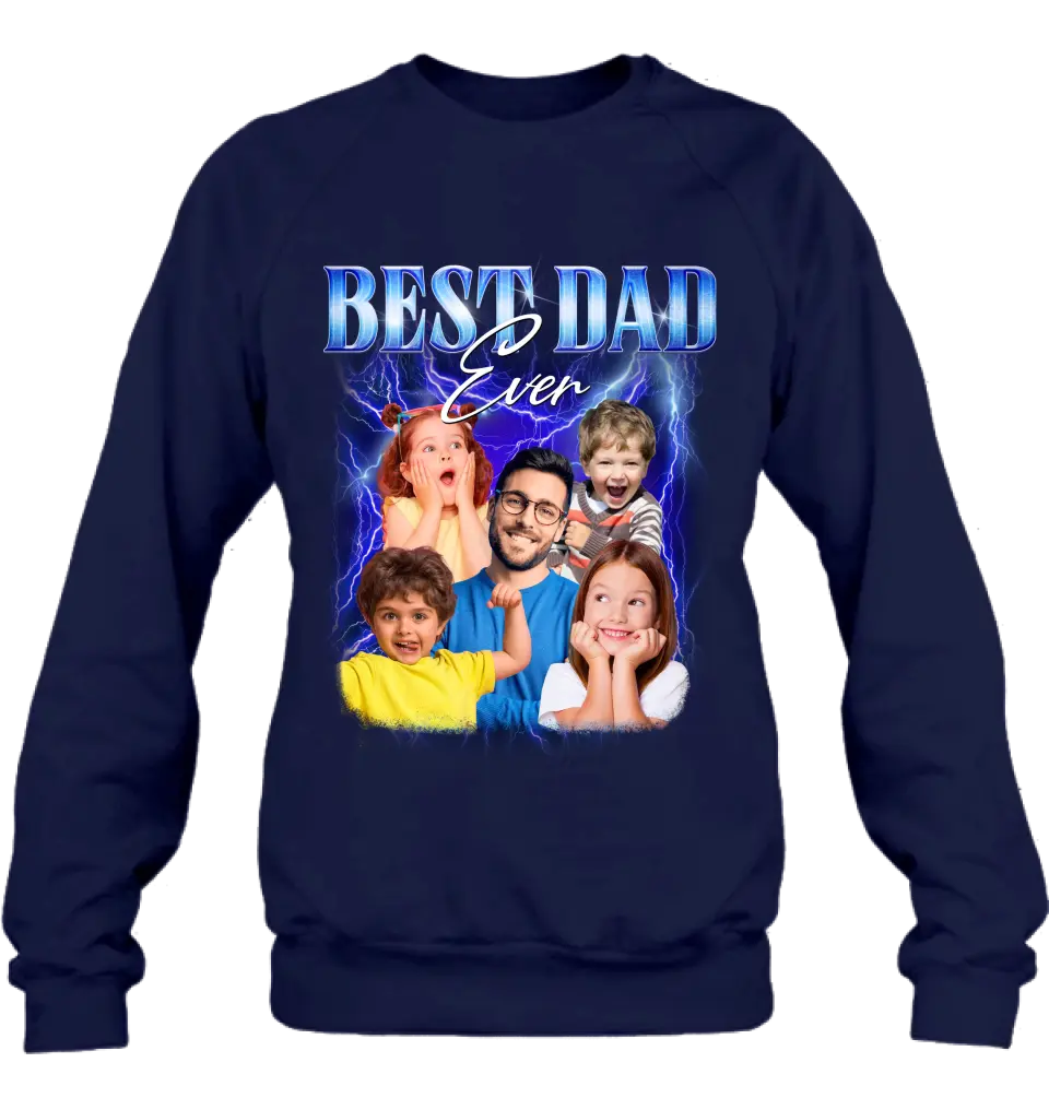 Personalized Dad Photo Shirt/Hoodie - Up to 5 Photos - Gift Idea For Father's Day - Best Dad Ever
