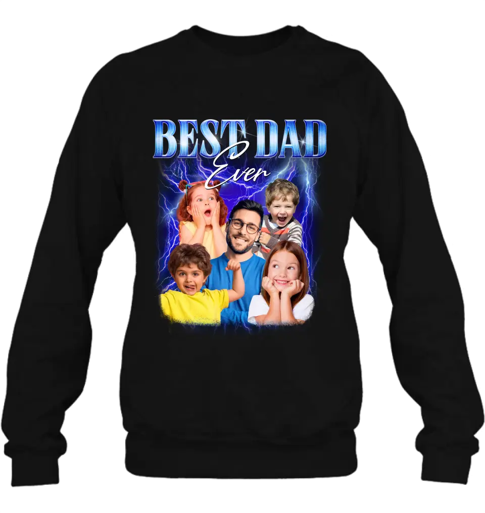 Personalized Dad Photo Shirt/Hoodie - Up to 5 Photos - Gift Idea For Father's Day - Best Dad Ever