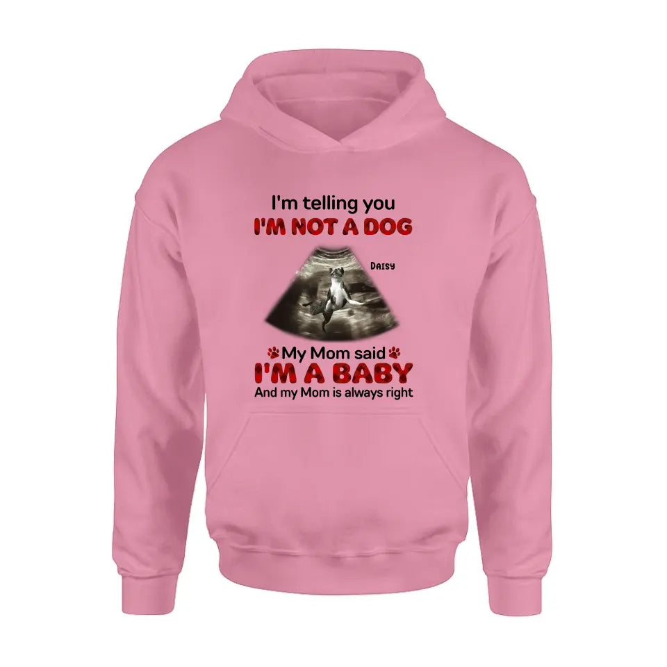 Personalized Dog Photo Shirt/Hoodie - Funny Gift Idea for Dog Lovers - I'm Telling You I'm Not A Dog
