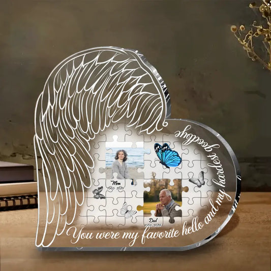 Personalized Memorial Photo Acrylic Plaque - Memorial Gift Idea - You Were My Favorite Hello And My Hardest Goodbye