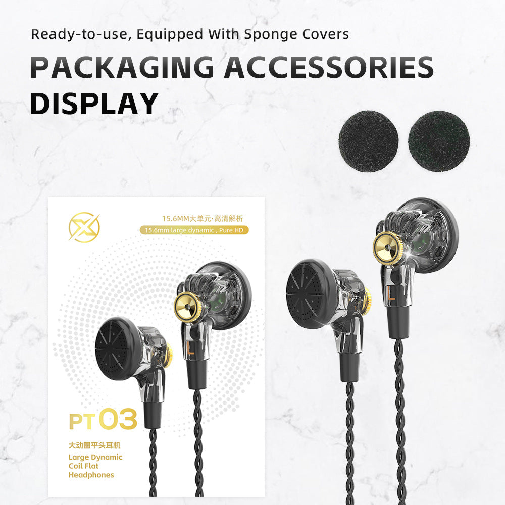 Wired Music Headset Flat Head Earbuds Computer Mobile Phone Universal