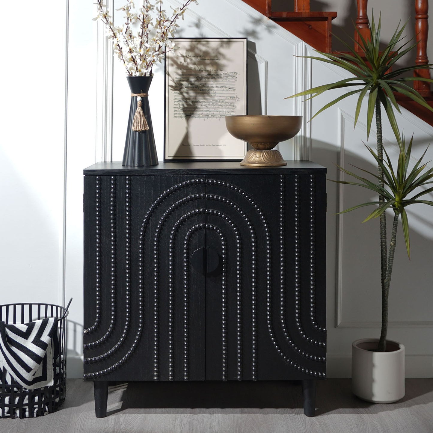 2 Door Storage Cabinet With Adjustable Shelf - Black