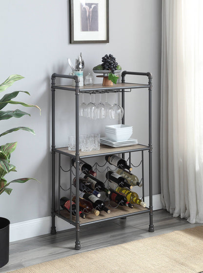 Brantley Wine Rack - Gray / Oak