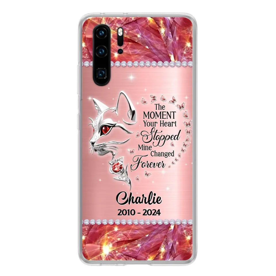 Custom Personalized Memorial Cat Phone Case - Memorial Gift For Cat Lover - The Moment Your Heart Stopped Mine Changed Forever - Case for Xiaomi/ Oppo/ Huawei