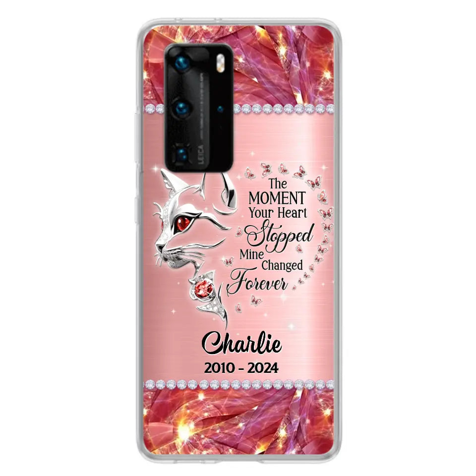 Custom Personalized Memorial Cat Phone Case - Memorial Gift For Cat Lover - The Moment Your Heart Stopped Mine Changed Forever - Case for Xiaomi/ Oppo/ Huawei