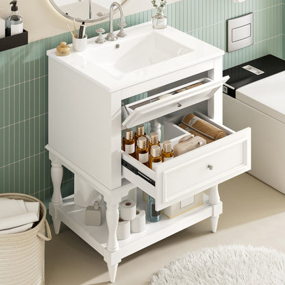 24" Bathroom Vanity with Ceramic Sink