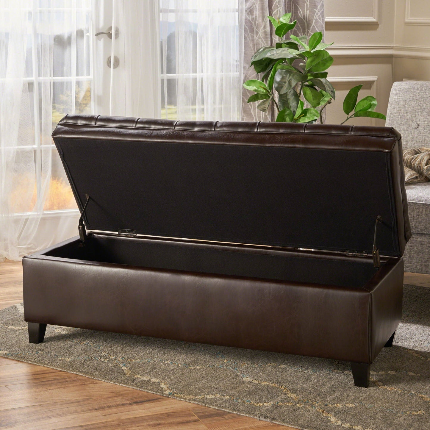Juliana Storage Ottoman With Birch Legs
