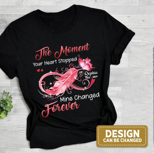 Personalized Memorial Butterfly Infinity Black Shirt/Hoodie - Memorial Gift Idea For Family Member - I Will Carry You With Me Until I See You Again