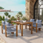 U_STYLE Luxury 5-Piece Outdoor Patio Dining Set for 4