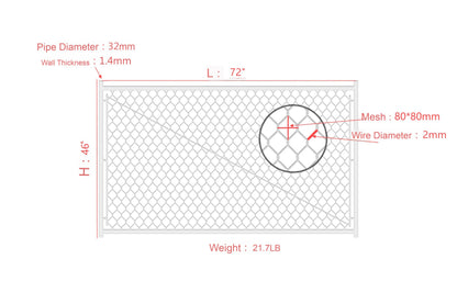 Adjustable 3.8FT Chain Link Walk Gate Kit