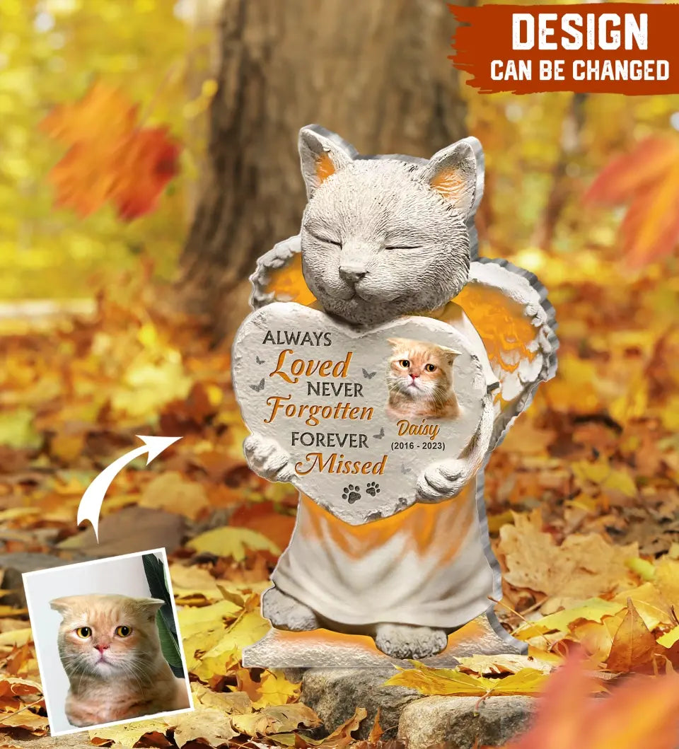 Personalized Memorial Acrylic Plaque - Memorial Gift Idea For Christmas/Cat Lover - Upload Cat Photo - No Longer By Our Side But Forever In Our Hearts