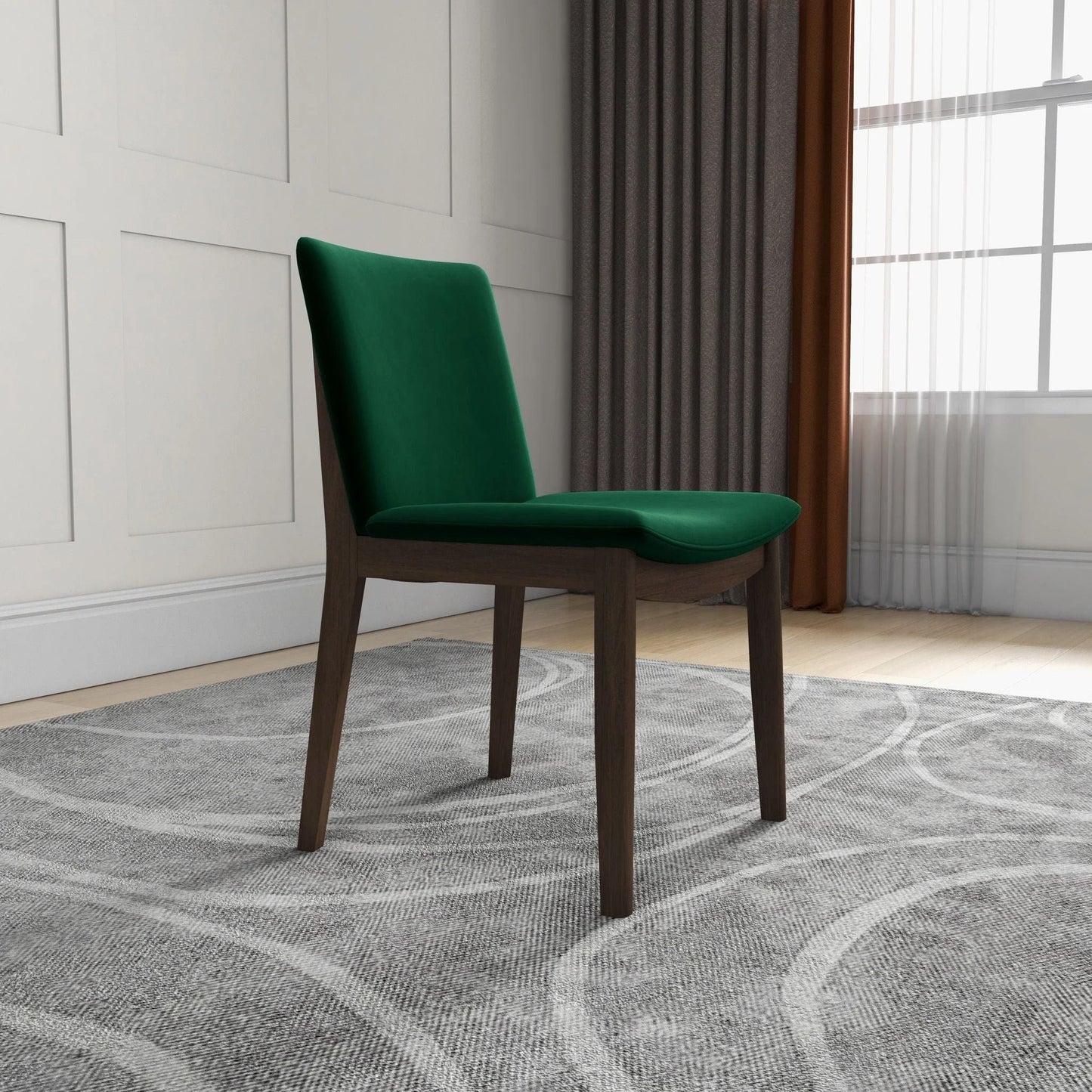 Laura - Mid-Century Modern Solid Wood Dining Chair (Set of 2)