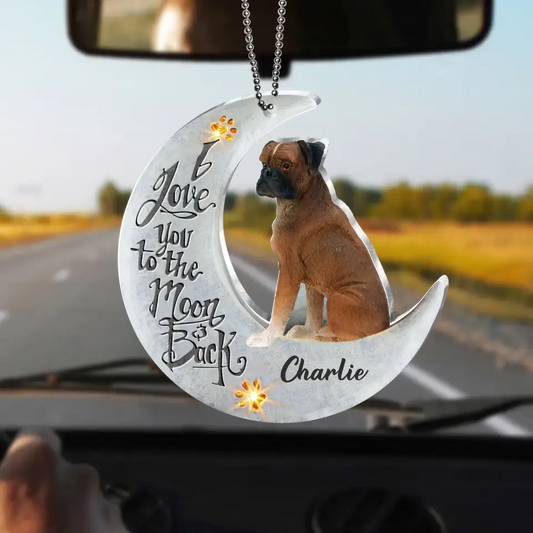 Personalized Dog Acrylic Ornament - Gift Idea For Dog Lover/Christmas - I Love You To The Moon And Back