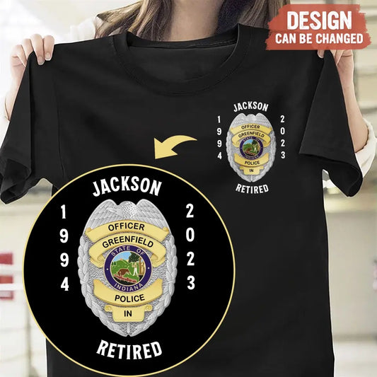 Personalized Retired Police Shirt/Hoodie - Gift Idea For Father/Husband/Police