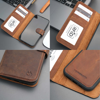 Casper Leather iPhone 15 Wallet Case | Detachable MagSafe Compatible RFID Protection