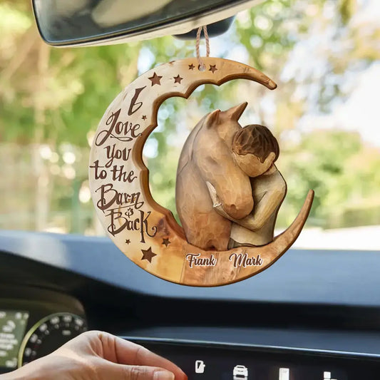 Personalized Horse Wooden Ornament - Memorial Gift Idea For Horse Lover - I Love You To The Barn and Back