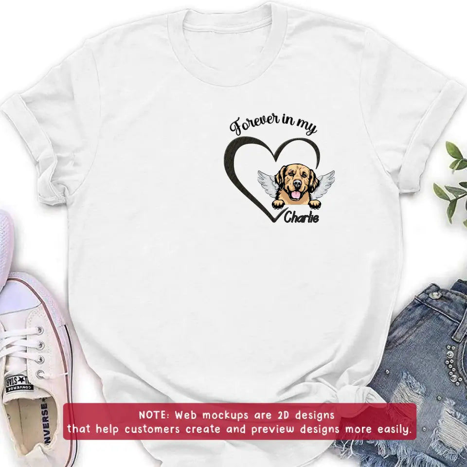 Personalized Dog Embroidered T-shirt/Sweater/Hoodie - Memorial Gift Idea For Dog Lover - Forever In My