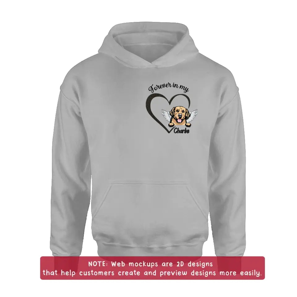 Personalized Dog Embroidered T-shirt/Sweater/Hoodie - Memorial Gift Idea For Dog Lover - Forever In My