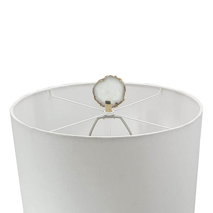 Smoke Agate-Slice Table Lamp with Marble Base