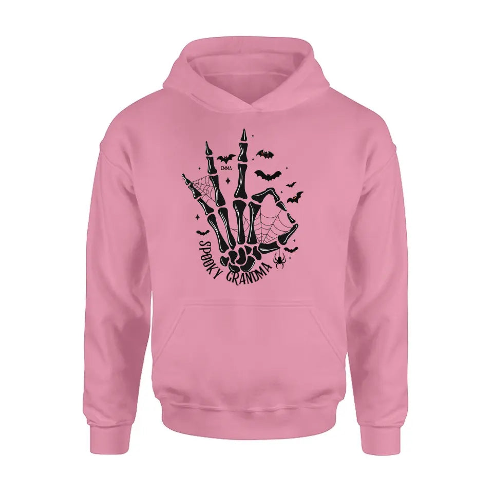 Personalized Spooky Skeleton T-shirt/Long Sleeve/Sweatshirt/Hoodie - Holliday Gift Idea For Grandma/Mother - Up to 10 Kids