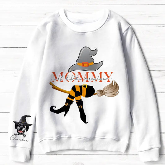 Personalized Mommy Of Little Monsters AOP Sweater - Up to 6 Dogs - Halloween Gift Idea For Dog Mom