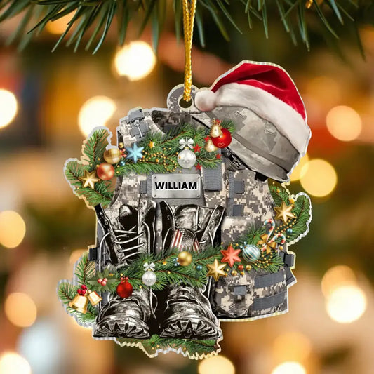 Personalized Military Acrylic Ornament - Gift Idea For Christmas/Military - Custom Name