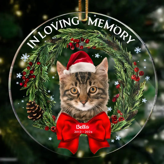 Personalized Memorial Acrylic Ornament - Upload Photo - In Loving Memory