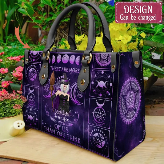 Custom Personalized Witch PU Leather Handbag with Long Straps - Halloween Gift Idea For Witch/ Friend - There Are More Of Us Than You Think