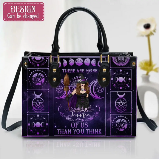 Custom Personalized Witch PU Leather Handbag with Long Straps - Halloween Gift Idea For Witch/ Friend - There Are More Of Us Than You Think