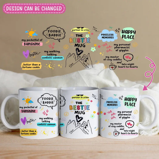 Custom Personalized Besties Coffee Mug - Gift Idea For Friends - The Bestie Mug