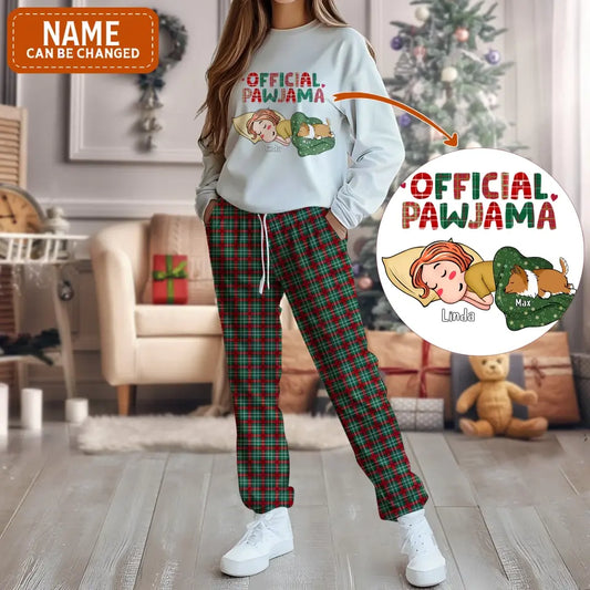Personalized Dog Mom AOP Women's Pajamas - Christmas Gift Idea For Dog Lover - Up to 3 Dogs - Official Pawjama