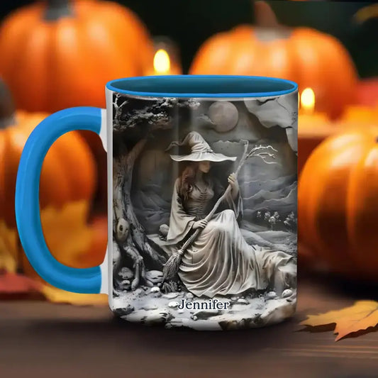 Personalized Witch Accent Mug - Halloween/Birthday Gift Idea For Yourself, Women, Witch Lovers